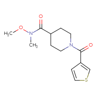 Chemical structure of N-methoxy-N-methyl-1-(thiophene-3-carbonyl)piperidine-4-carboxamide - CSSB02017769267