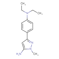 Chemical structure of 3-[4-(diethylamino)phenyl]-1-methyl-1H-pyrazol-5-amine - CSSB00102988899