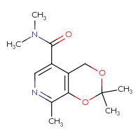 Chemical structure of N,N,2,2,8-pentamethyl-2H,4H-[1,3]dioxino[4,5-c]pyridine-5-carboxamide - CSSB02283617305