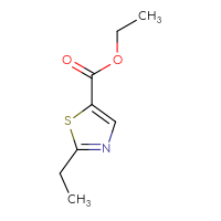 Chemical structure of ethyl 2-ethyl-1,3-thiazole-5-carboxylate - CSSB00000055545