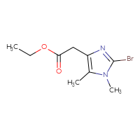 Chemical structure of ethyl 2-(2-bromo-1,5-dimethyl-1H-imidazol-4-yl)acetate - CSSB06358713532