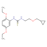 Chemical structure of 3-[2-(cyclopropylmethoxy)ethyl]-1-(2,5-diethoxyphenyl)thiourea - CSSB00218828599