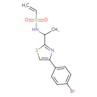 Chemical structure of N-{1-[4-(4-bromophenyl)-1,3-thiazol-2-yl]ethyl}ethene-1-sulfonamide - CSSB21332166640