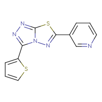 Chemical structure of 3-[3-(thiophen-2-yl)-[1,2,4]triazolo[3,4-b][1,3,4]thiadiazol-6-yl]pyridine - CSSB00121637472