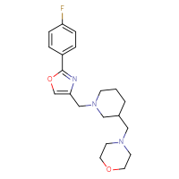 Chemical structure of 4-[(1-{[2-(4-fluorophenyl)-1,3-oxazol-4-yl]methyl}piperidin-3-yl)methyl]morpholine - CSSS00027424865