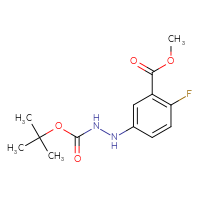 Chemical structure of methyl 5-({[(tert-butoxy)carbonyl]amino}amino)-2-fluorobenzoate - CSSB21331811978