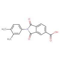 Chemical structure of 2-(3,4-dimethylphenyl)-1,3-dioxo-2,3-dihydro-1H-isoindole-5-carboxylic acid - CSSB00015184140