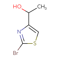 Chemical structure of 1-(2-bromo-1,3-thiazol-4-yl)ethan-1-ol - CSSB00011004539