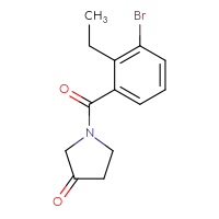 Chemical structure of 1-(3-bromo-2-ethylbenzoyl)pyrrolidin-3-one - CSSB21531598814
