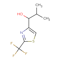 Chemical structure of 2-methyl-1-[2-(trifluoromethyl)-1,3-thiazol-4-yl]propan-1-ol - CSSB00116836837
