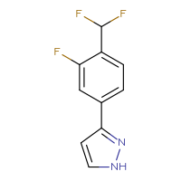 Chemical structure of 3-[4-(difluoromethyl)-3-fluorophenyl]-1H-pyrazole - CSSB00102676733