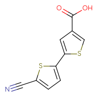 Chemical structure of 5'-cyano-[2,2'-bithiophene]-4-carboxylic acid - CSSB00012628342
