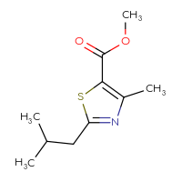 Chemical structure of methyl 4-methyl-2-(2-methylpropyl)-1,3-thiazole-5-carboxylate - CSSB00011750866
