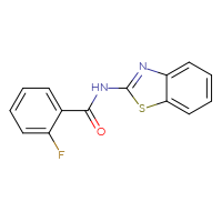 Chemical structure of N-(1,3-benzothiazol-2-yl)-2-fluorobenzamide - CSSB00103941445