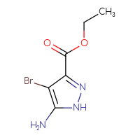 Chemical structure of ethyl 5-amino-4-bromo-1H-pyrazole-3-carboxylate - CSSB00010743334
