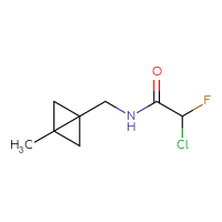 Chemical structure of 2-chloro-2-fluoro-N-({3-methylbicyclo[1.1.0]butan-1-yl}methyl)acetamide - CSSB09896799858