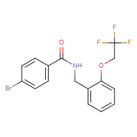 Chemical structure of 4-bromo-N-{[2-(2,2,2-trifluoroethoxy)phenyl]methyl}benzamide - CSSB00233700926