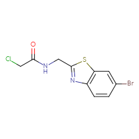 Chemical structure of N-[(6-bromo-1,3-benzothiazol-2-yl)methyl]-2-chloroacetamide - CSSB21332044513