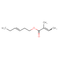 Chemical structure of (3E)-hex-3-en-1-yl 2-methylbut-2-enoate - CSSB02126798317
