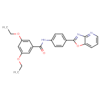 Chemical structure of 3,5-diethoxy-N-(4-{[1,3]oxazolo[4,5-b]pyridin-2-yl}phenyl)benzamide - CSSB00121618057