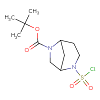 Chemical structure of tert-butyl 2-(chlorosulfonyl)-2,6-diazabicyclo[3.2.1]octane-6-carboxylate - CSSB06596708117