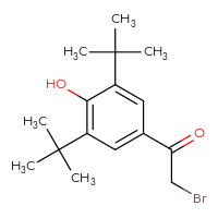 Chemical structure of 2-bromo-1-(3,5-di-tert-butyl-4-hydroxyphenyl)ethan-1-one - CSSB00015188414