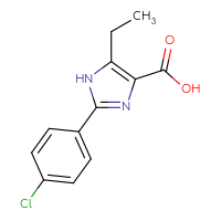 Chemical structure of 2-(4-chlorophenyl)-5-ethyl-1H-imidazole-4-carboxylic acid - CSSB00000339449