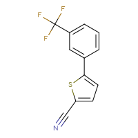 Chemical structure of 5-[3-(trifluoromethyl)phenyl]thiophene-2-carbonitrile - CSSB01415722324