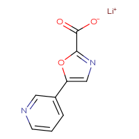 Chemical structure of lithium(1+) 5-(pyridin-3-yl)-1,3-oxazole-2-carboxylate - CSSB00020639770