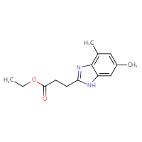 Chemical structure of ethyl 3-(4,6-dimethyl-1H-1,3-benzodiazol-2-yl)propanoate - CSSB15056084981