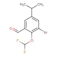 Chemical structure of 3-bromo-2-(difluoromethoxy)-5-(propan-2-yl)benzaldehyde - CSSB02145825133