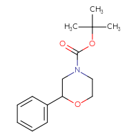 Chemical structure of tert-butyl 2-phenylmorpholine-4-carboxylate - CSSB00011924118