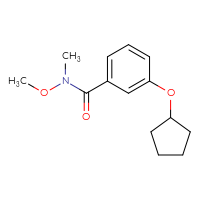 Chemical structure of 3-(cyclopentyloxy)-N-methoxy-N-methylbenzamide - CSSB02001317424