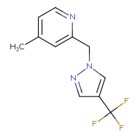 Chemical structure of 4-methyl-2-{[4-(trifluoromethyl)-1H-pyrazol-1-yl]methyl}pyridine - CSSB01448022438