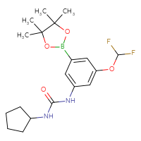 Chemical structure of 3-cyclopentyl-1-[3-(difluoromethoxy)-5-(4,4,5,5-tetramethyl-1,3,2-dioxaborolan-2-yl)phenyl]urea - CSSB21332131466