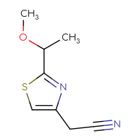 Chemical structure of 2-[2-(1-methoxyethyl)-1,3-thiazol-4-yl]acetonitrile - CSSB00000684914