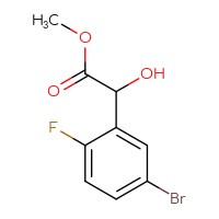 Chemical structure of methyl 2-(5-bromo-2-fluorophenyl)-2-hydroxyacetate - CSSB00011625902