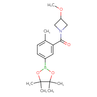 Chemical structure of 3-methoxy-1-[2-methyl-5-(4,4,5,5-tetramethyl-1,3,2-dioxaborolan-2-yl)benzoyl]azetidine - CSSB02526921766