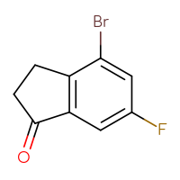 Chemical structure of 4-bromo-6-fluoro-2,3-dihydro-1H-inden-1-one - CSSB00012355282