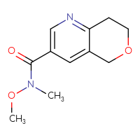 Chemical structure of N-methoxy-N-methyl-5H,7H,8H-pyrano[4,3-b]pyridine-3-carboxamide - CSSB01148880112