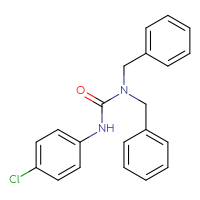 Chemical structure of 1,1-dibenzyl-3-(4-chlorophenyl)urea - CSSB00000003724