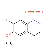 Chemical structure of 7-fluoro-6-methoxy-1,2,3,4-tetrahydroquinoline-1-sulfonyl chloride - CSSB21224764909