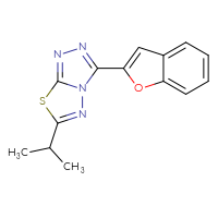 Chemical structure of 3-(1-benzofuran-2-yl)-6-(propan-2-yl)-[1,2,4]triazolo[3,4-b][1,3,4]thiadiazole - CSSB00103166636