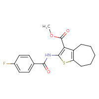 Chemical structure of methyl 2-(4-fluorobenzamido)-4H,5H,6H,7H,8H-cyclohepta[b]thiophene-3-carboxylate - CSSB00105510867