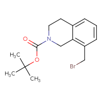 Chemical structure of tert-butyl 8-(bromomethyl)-1,2,3,4-tetrahydroisoquinoline-2-carboxylate - CSSB00137314229