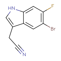 Chemical structure of 2-(5-bromo-6-fluoro-1H-indol-3-yl)acetonitrile - CSSB00000732602