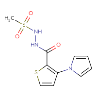 Chemical structure of N'-methanesulfonyl-3-(1H-pyrrol-1-yl)thiophene-2-carbohydrazide - CSSB00138428830