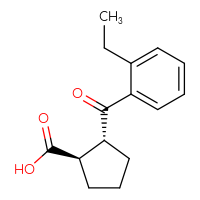 Chemical structure of (1R,2R)-2-(2-ethylbenzoyl)cyclopentane-1-carboxylic acid - CSSB00025752777
