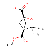Chemical structure of (1r,4r)-4-(methoxycarbonyl)-3,3-dimethyl-2-oxabicyclo[2.1.1]hexane-1-carboxylic acid - CSSB20591803630