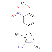 Chemical structure of 3-(4-methoxy-3-nitrophenyl)-1,4-dimethyl-1H-pyrazol-5-amine - CSSB00020652282